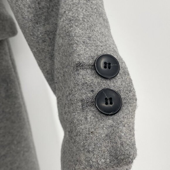 Zara Womens Small Gray Coat Double Breast Long Old Money Preppy Trench Coat - Picture 7 of 12